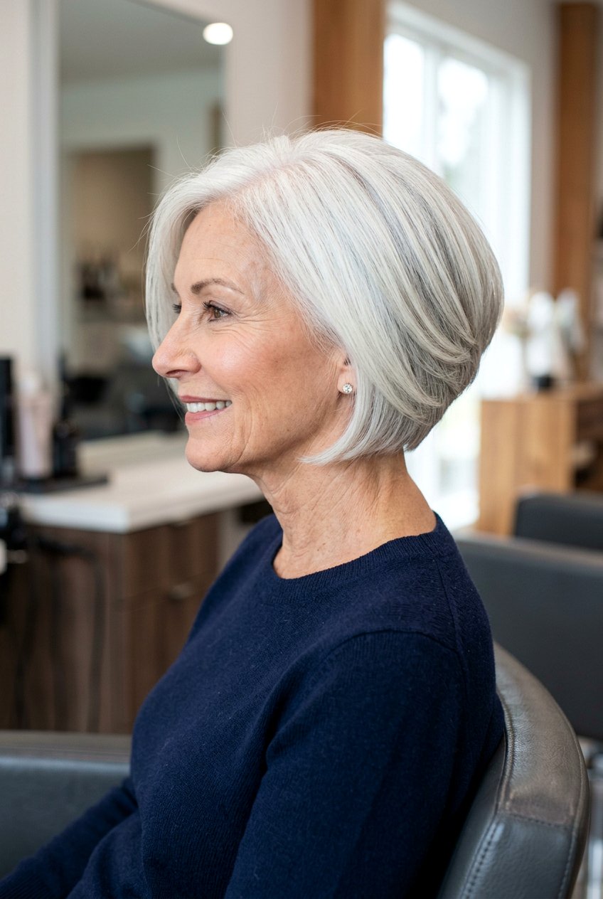 Stacked Bob Haircut - 20 best haircuts for women over 60 - 20 best haircuts for women over 60