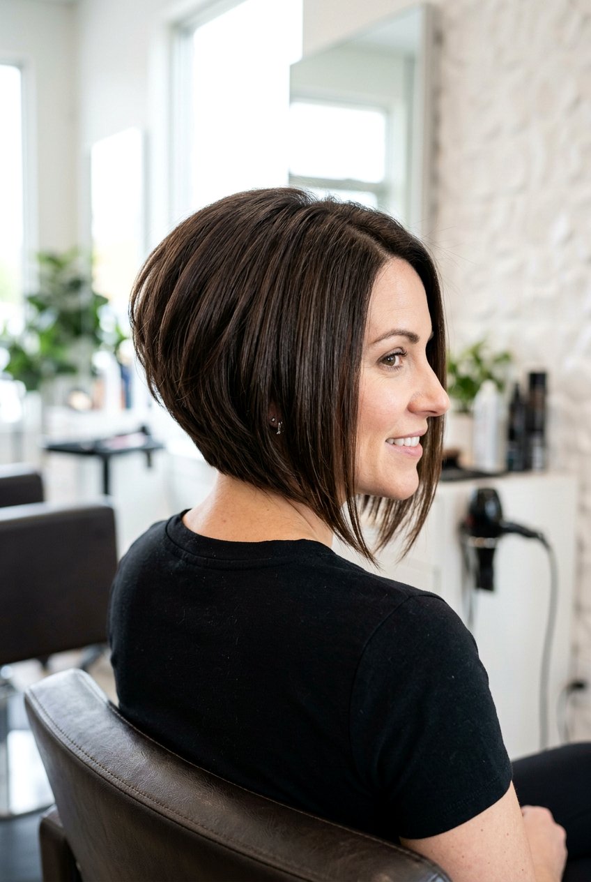 Stacked Bob Haircut - 20 easy short hairstyles for busy women - 20 easy short hairstyles for busy women