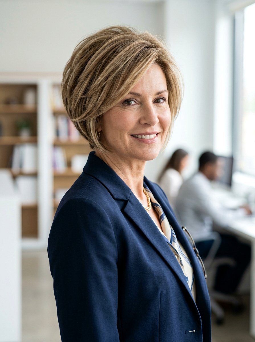 Stacked Bob With Volumizing Layers - 20 soft layered bob for women over 50 - 20 soft layered bob for women over 50