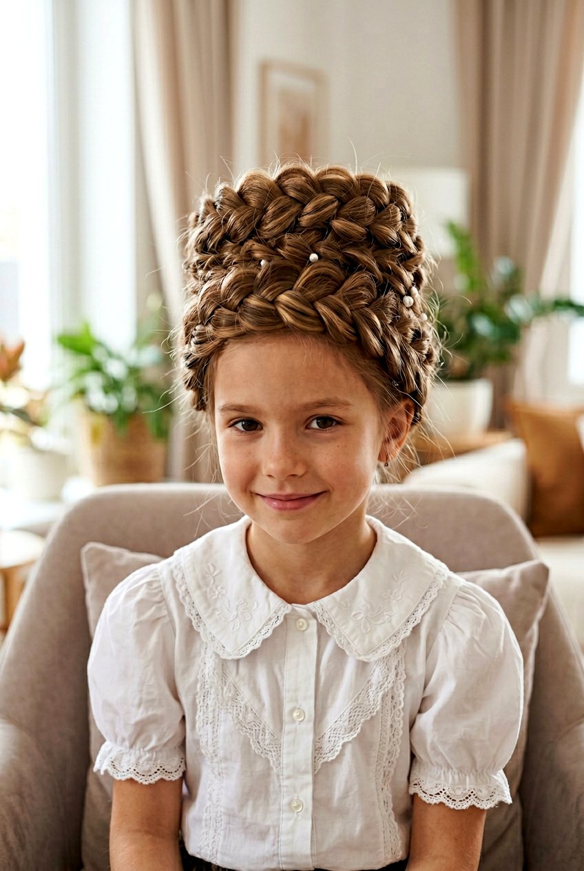 Stacked Braided Crown - 20 little girls braided crown hairstyle - 20 little girls braided crown hairstyle