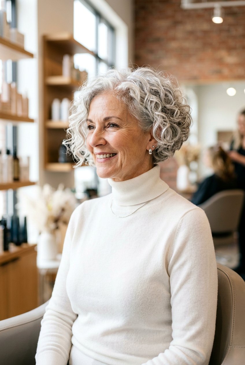 Stacked Curly Bob - 20 curly bob for women over 50 - 20 curly bob for women over 50