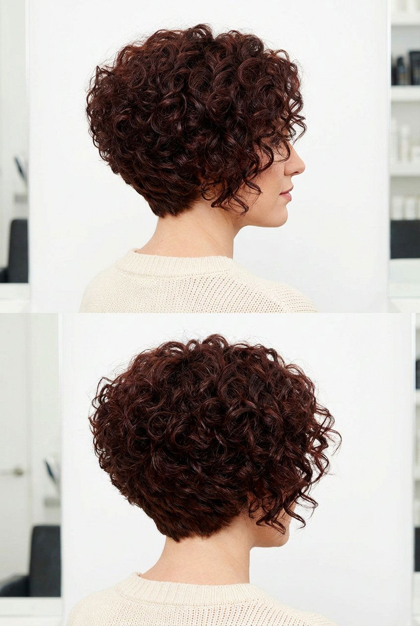 Stacked Curly Bob - 20 curly hairstyles for short hair - 20 curly hairstyles for short hair
