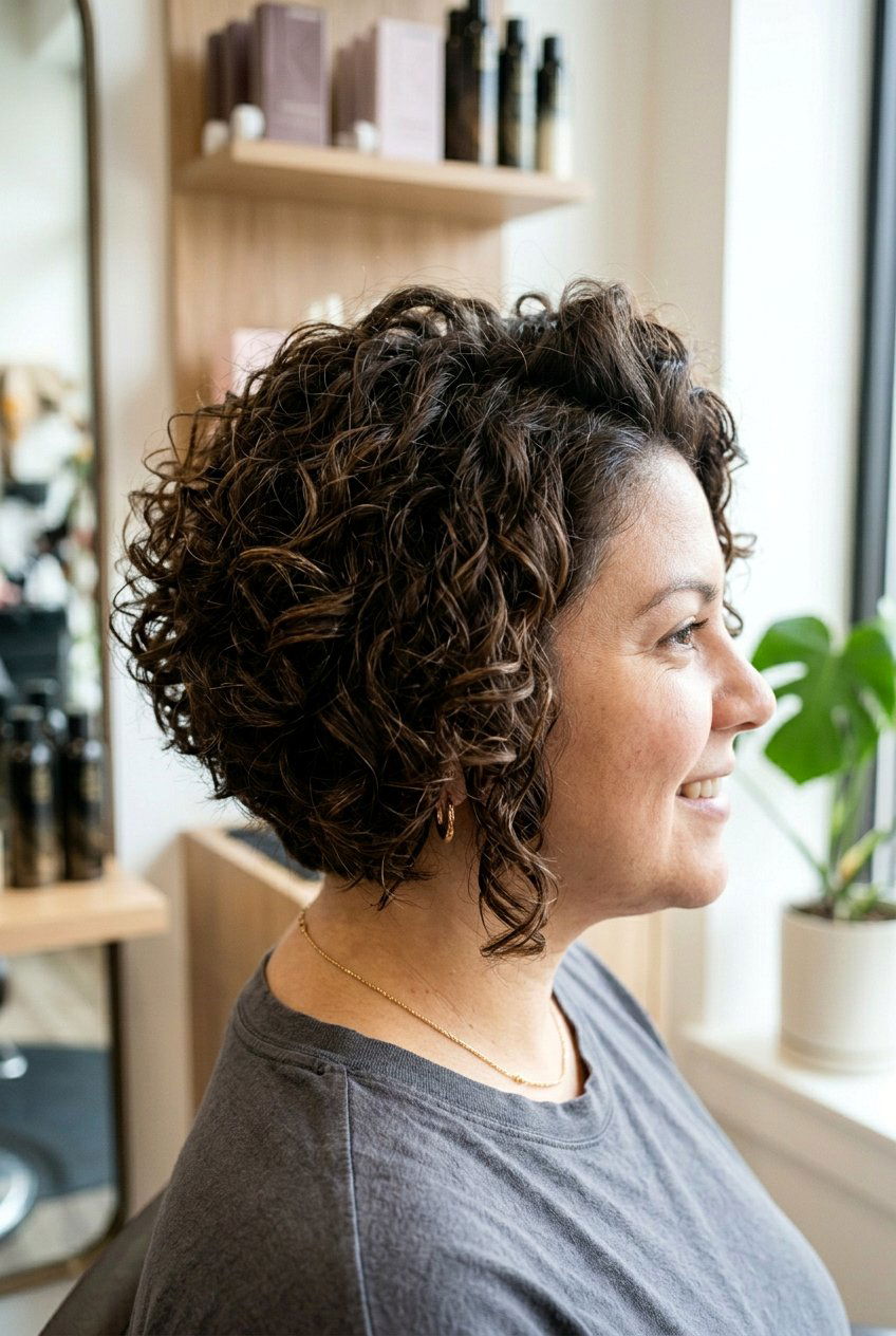 Stacked Curly Bob For Round Face - 20 curly bob for round face women - 20 curly bob for round face women