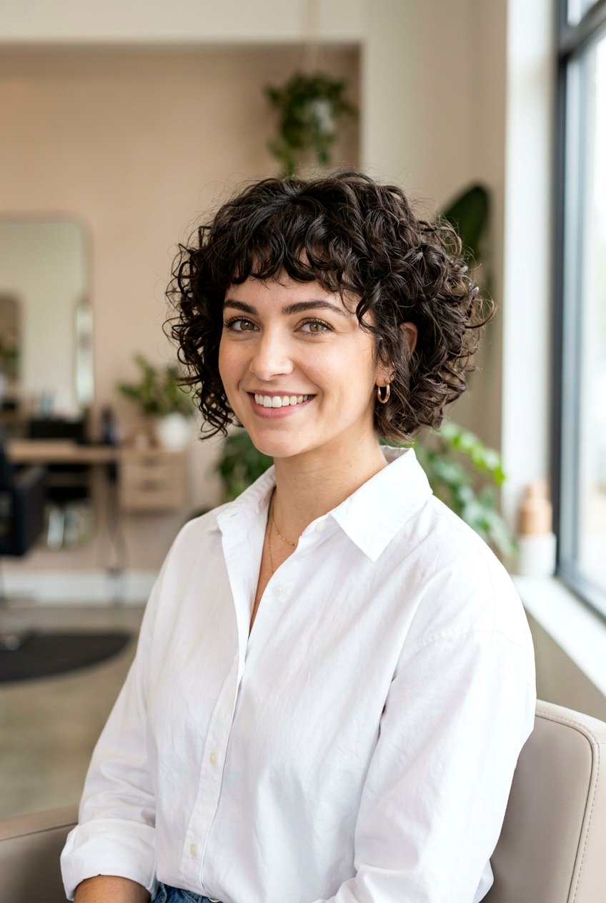 Stacked Curly Bob With Short Bangs - 20 mature curly bob with bangs - 20 mature curly bob with bangs