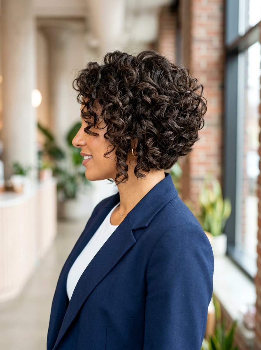 20 Beautiful Curly Chin Length Bob Ideas for Thick Curls