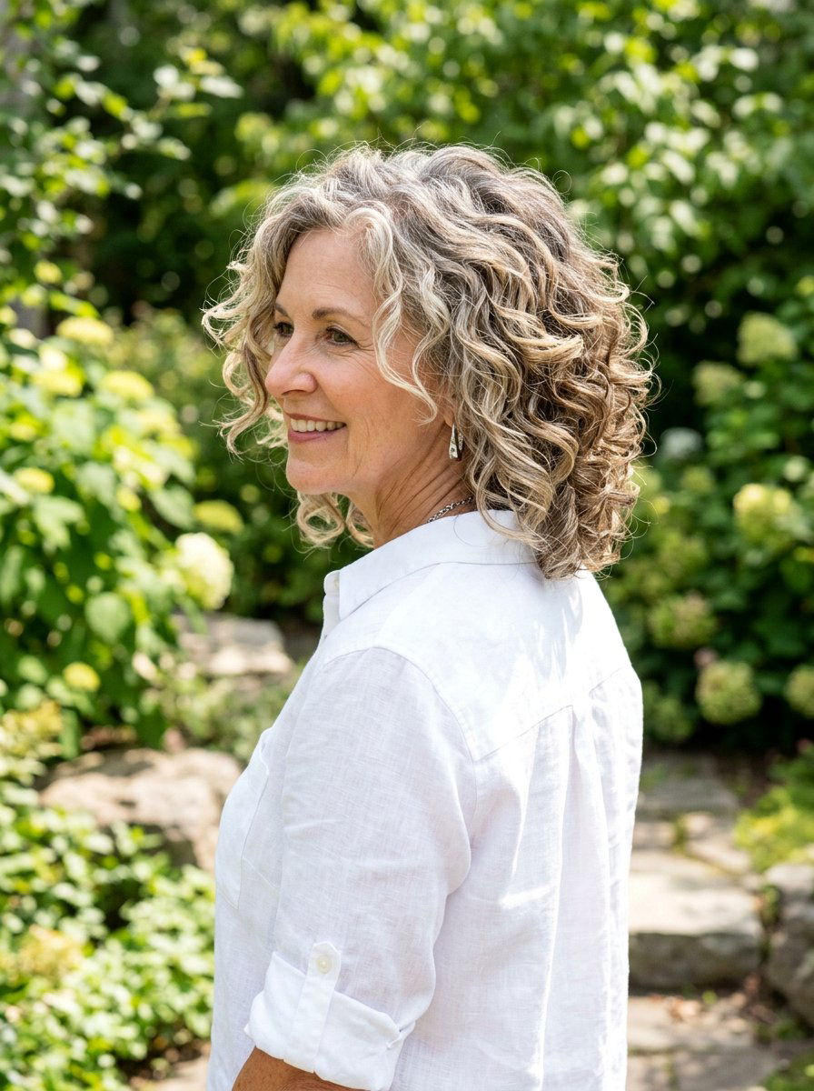 Stacked Curly Lob - 20 curly lob haircut for older women - 20 curly lob haircut for older women