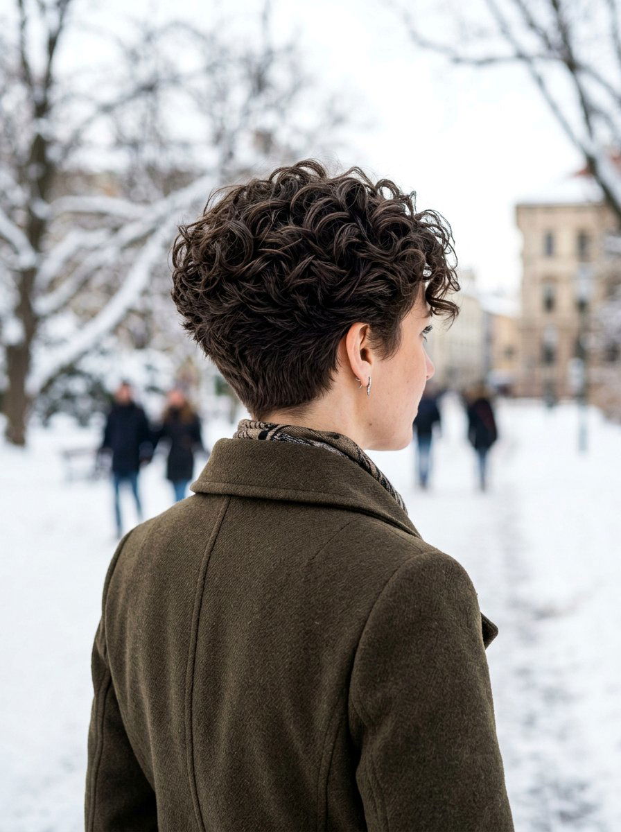 Stacked Curly Pixie - 20 curly pixie for fine curls women - 20 curly pixie for fine curls women