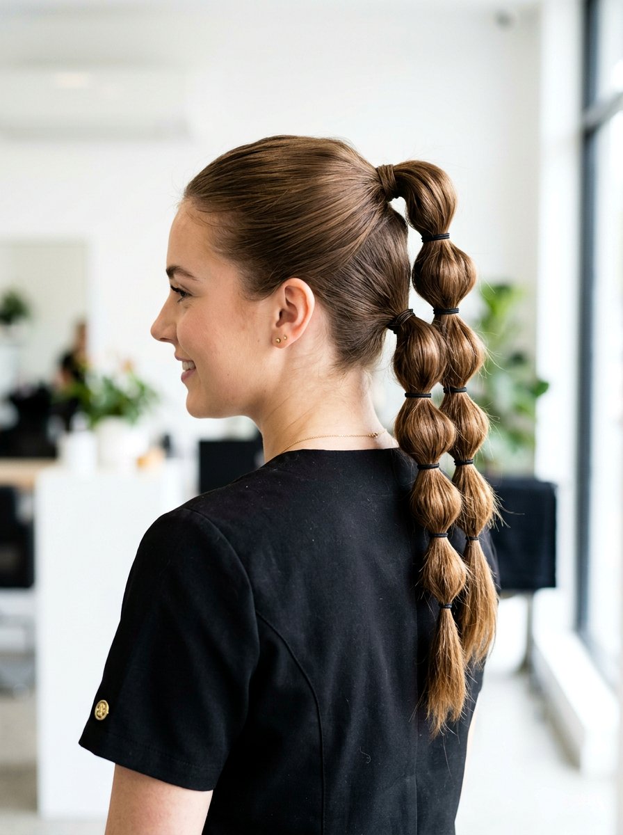 Stacked Double Bubble Braids - 20 volleyball hairstyle with bubble braid - 20 volleyball hairstyle with bubble braid