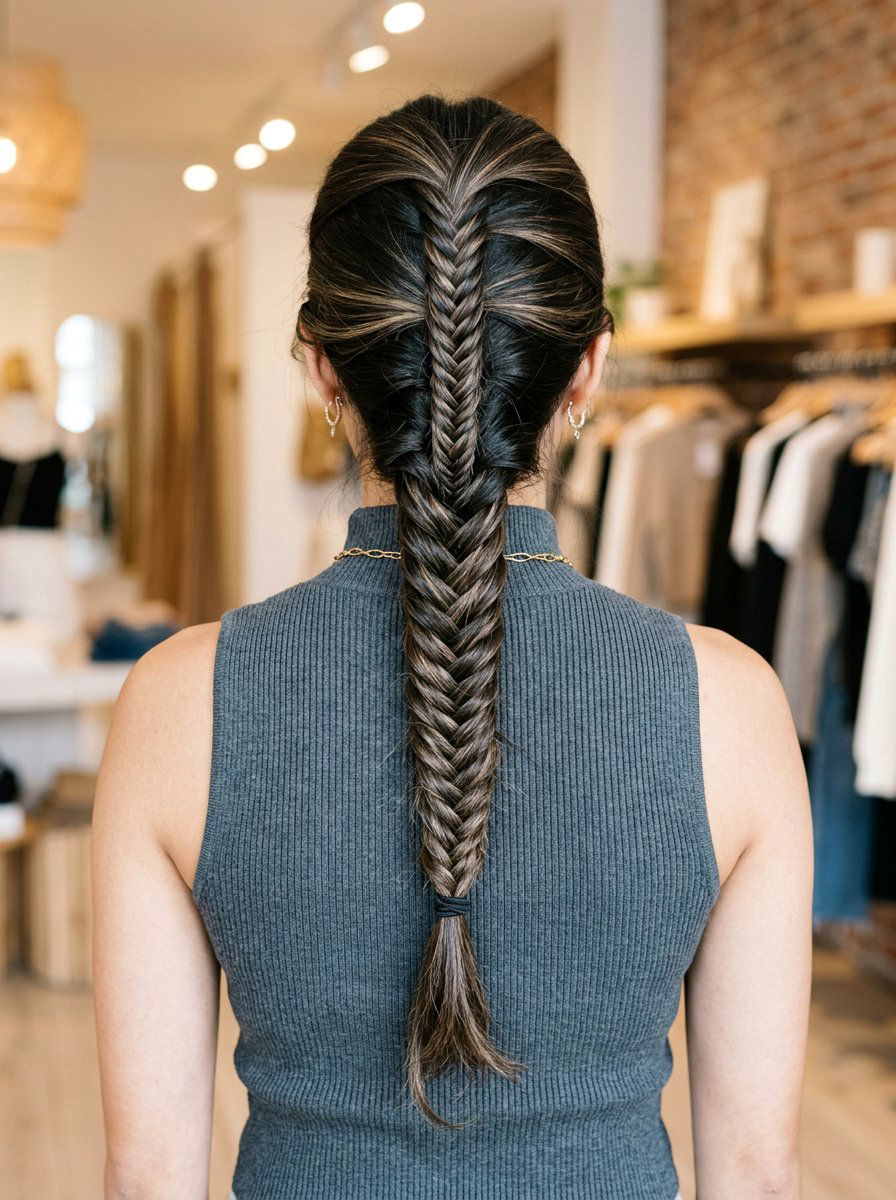 Stacked Fishtail Braid - 20 fishtail braid hairstyle for long hair - 20 fishtail braid hairstyle for long hair
