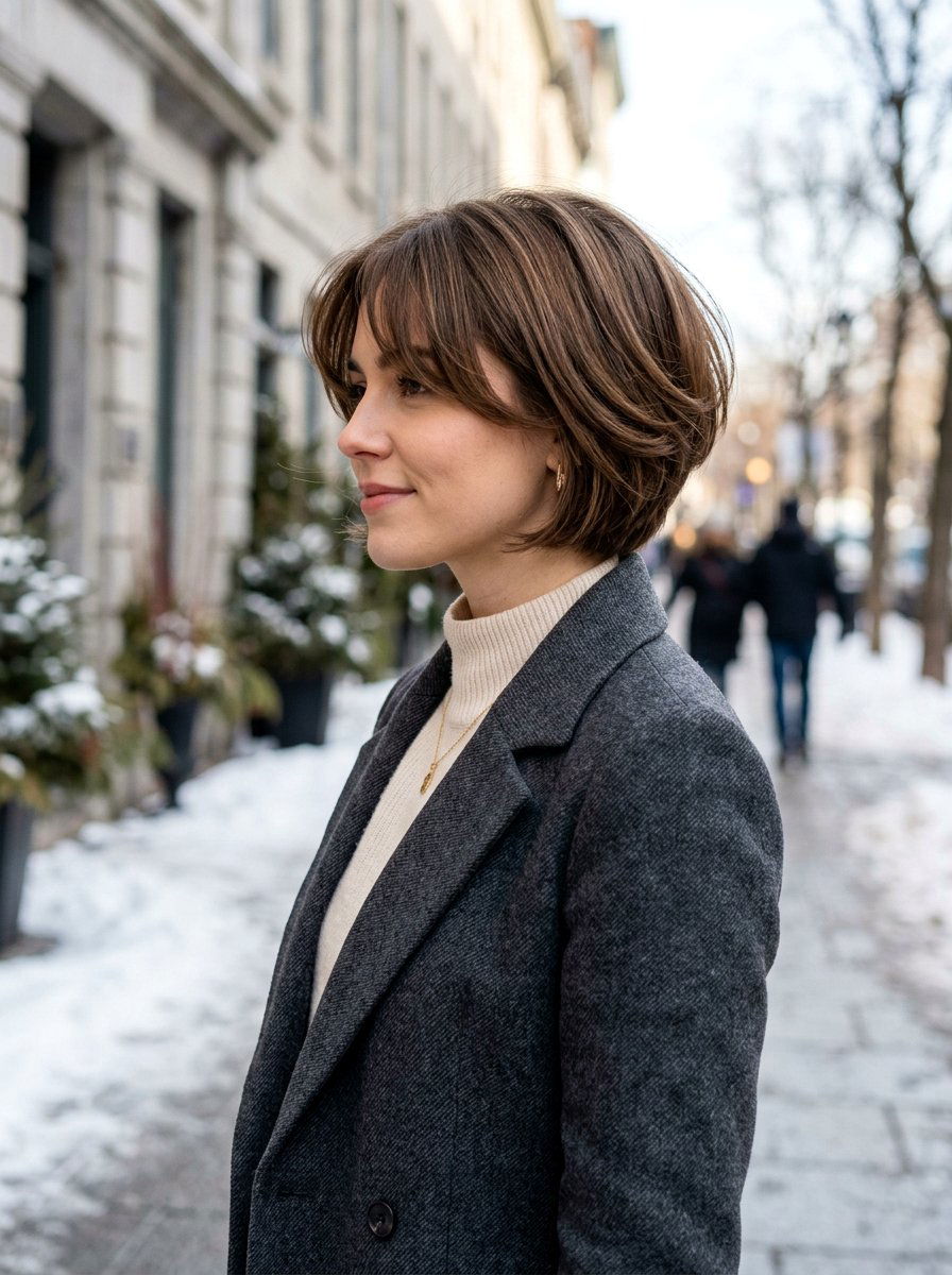 Stacked French Bob With Curtain Fringe - 20 french bob with curtain fringe - 20 french bob with curtain fringe