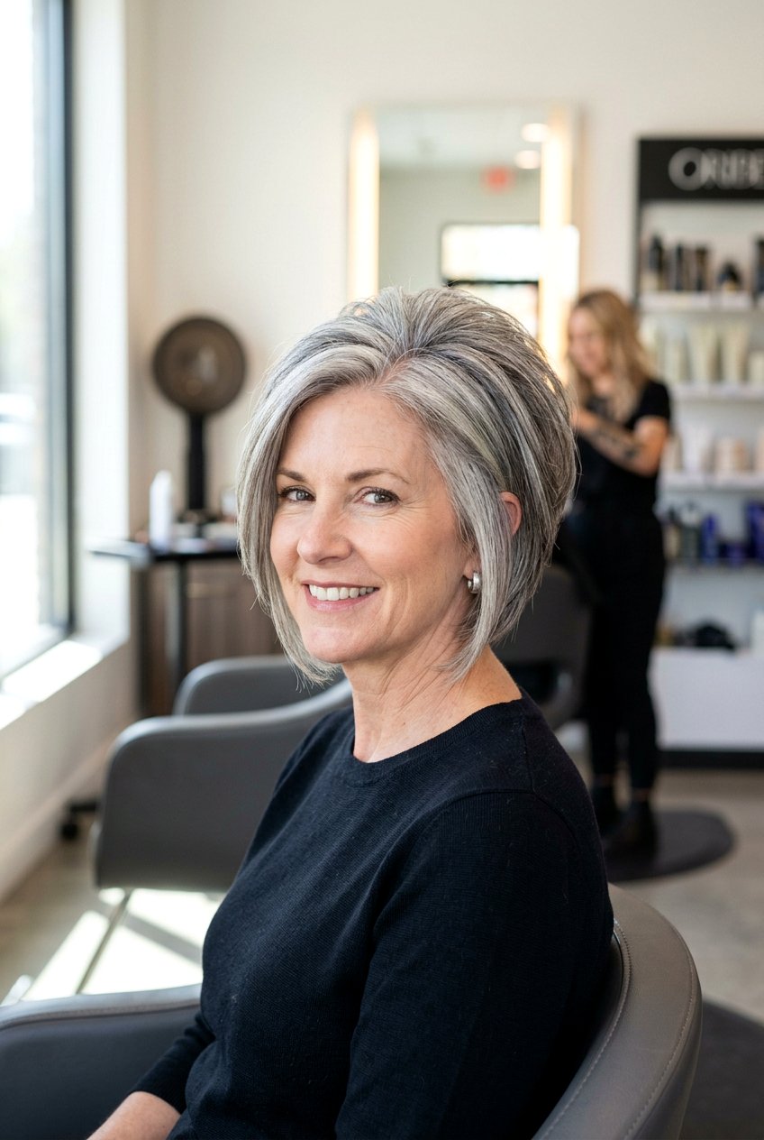 Stacked Gray Bob - 20 gray bob hairstyles - 20 gray bob hairstyles