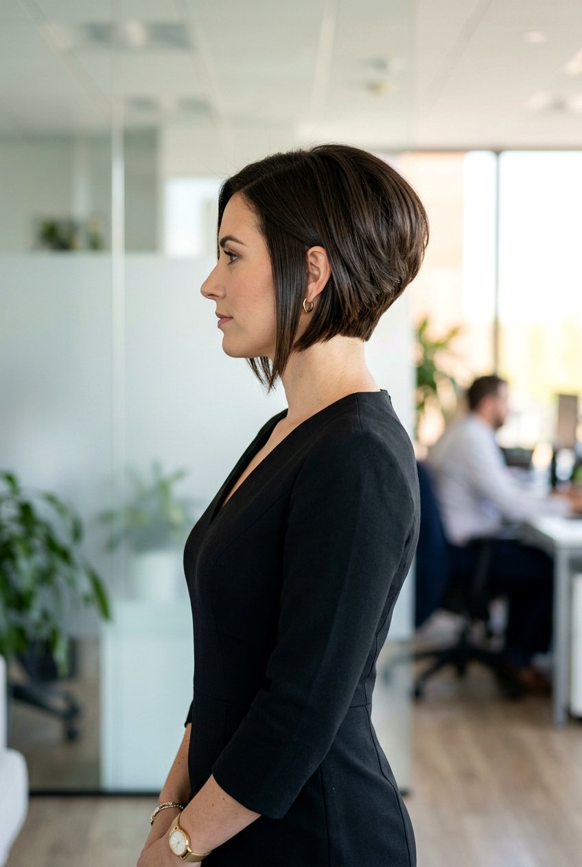 Stacked Layered Bob - 20 sleek office bob with layers - 20 sleek office bob with layers