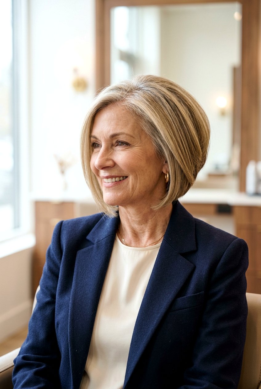 Stacked Layered Bob - 20 low maintenance layered bob for mature women - 20 low maintenance layered bob for mature women