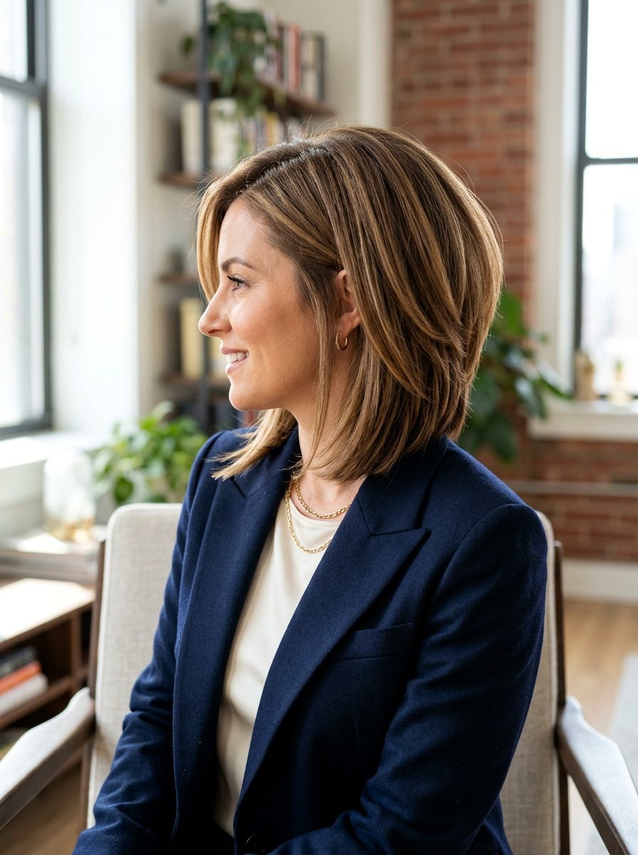 Stacked Lob Haircut - 20 polished lob for mature women - 20 polished lob for mature women