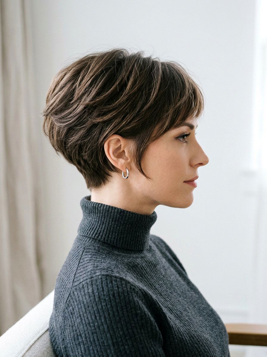 Stacked Pixie Crop - 20 volume haircut for thinning hair women - 20 volume haircut for thinning hair women