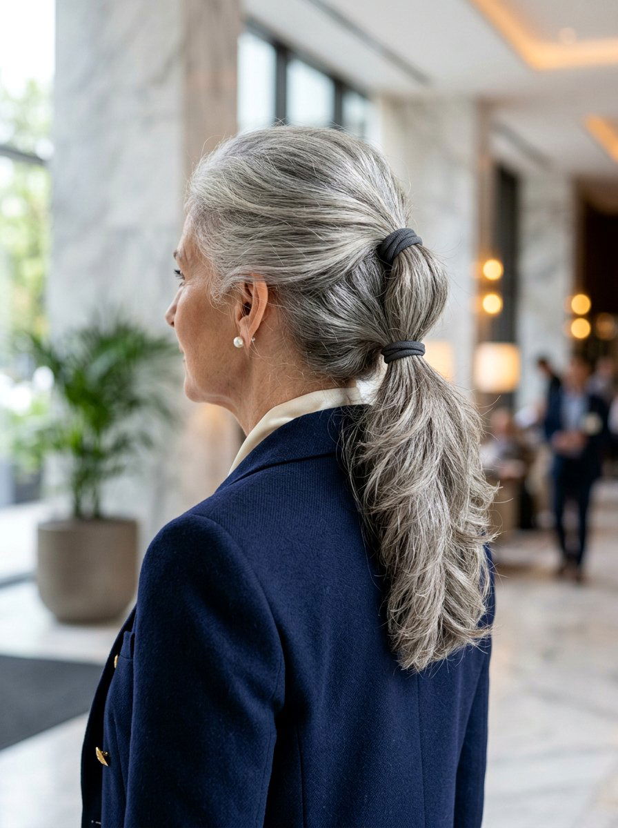 Stacked Ponytail - 20 elegant ponytail hairstyle for older women - 20 elegant ponytail hairstyle for older women