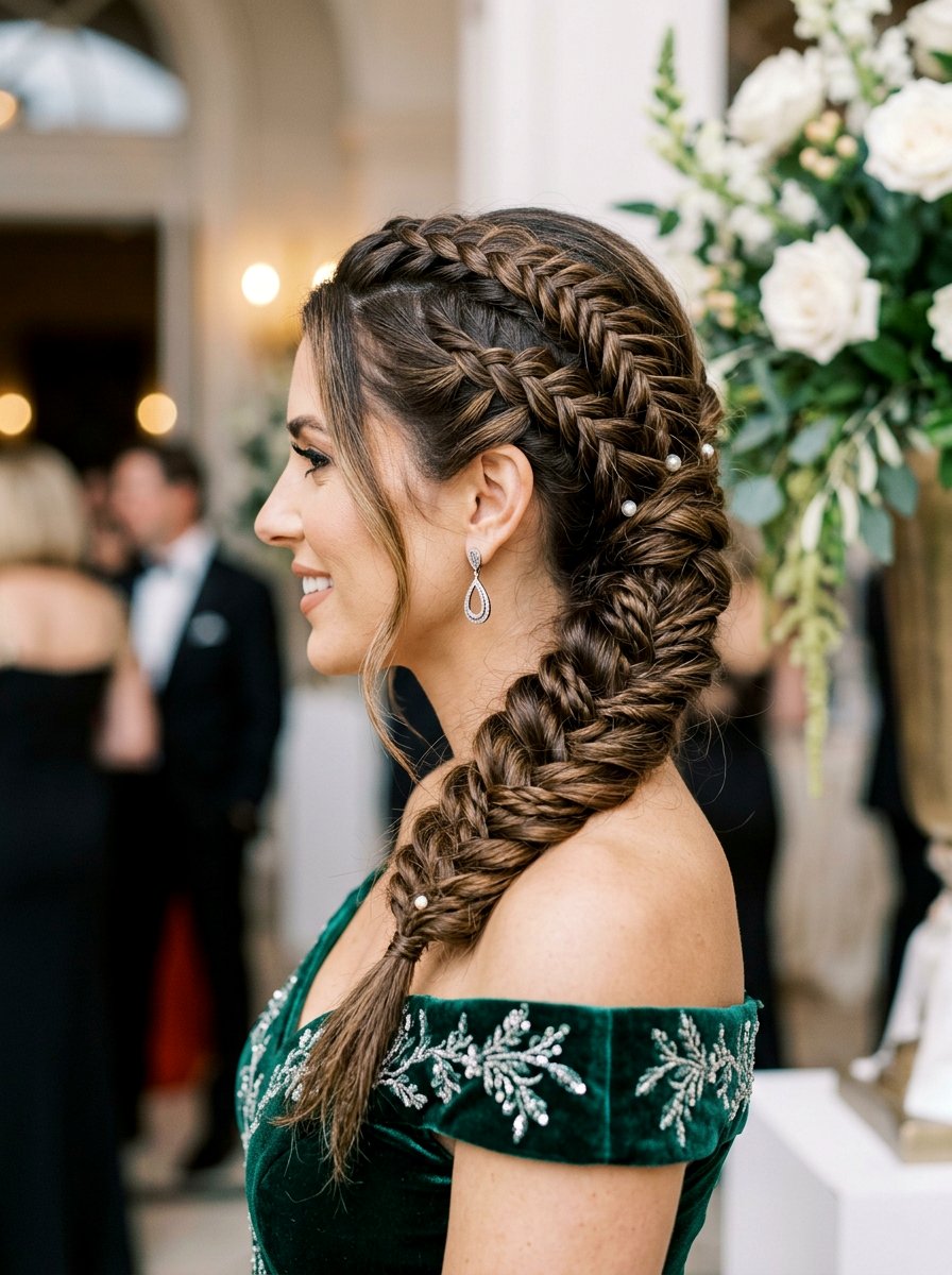 20 Chic Party Hairstyle with Side Braid Ponytail Ideas Now