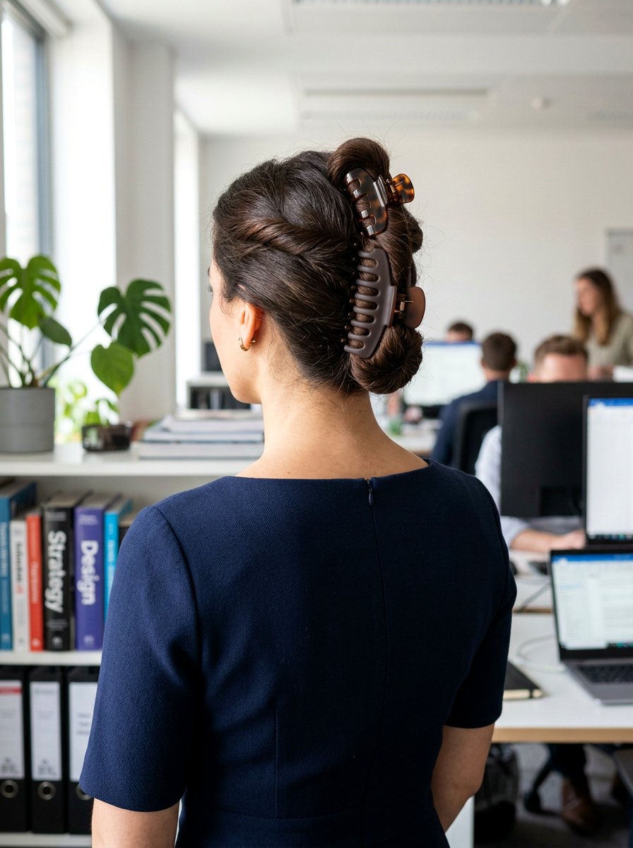 Stacked Twisted Claw Clip - 20 claw clip updo for thick long hair - 20 claw clip updo for thick long hair