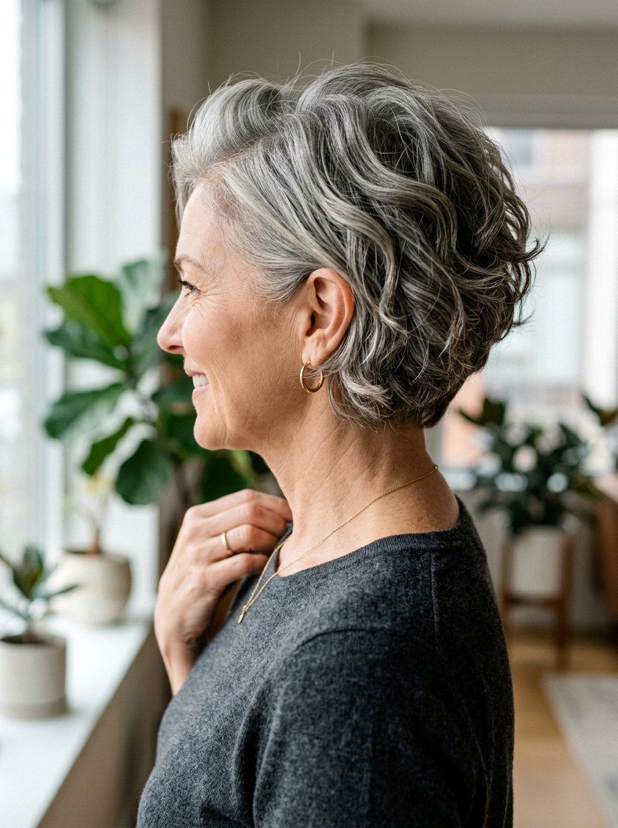 Stacked Wavy Bob - 20 soft wavy bob for women over 50 - 20 soft wavy bob for women over 50