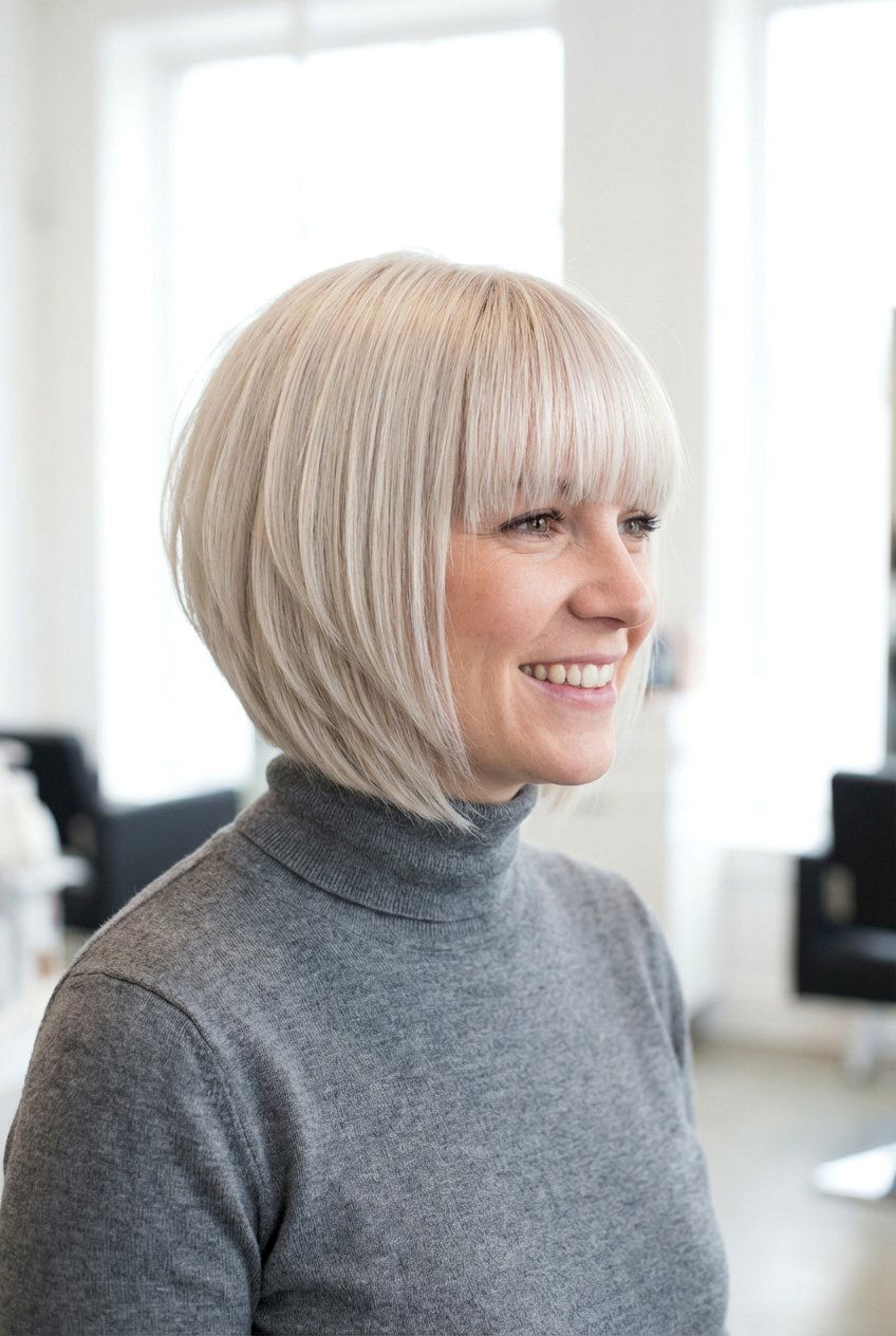 Stacked bob with bangs - 20 stacked bob haircut - 20 stacked bob haircut