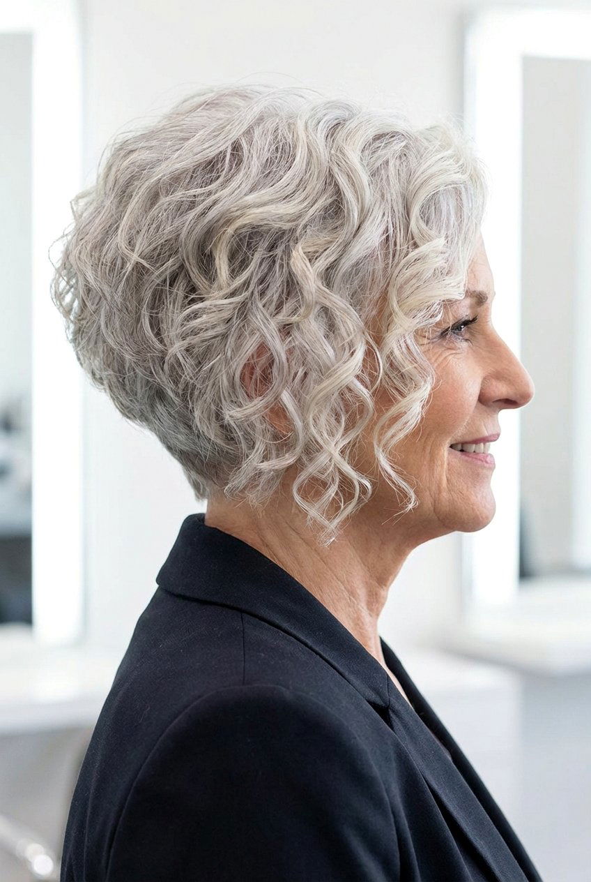 Stacked curly bob - 20 curly hairstyles for older women - 20 curly hairstyles for older women