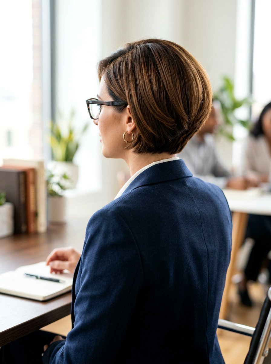 Stacked layered bob - 20 short layered cut for women with glasses - 20 short layered cut for women with glasses