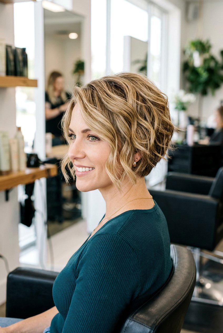 Stacked wavy bob - 20 short wavy hairstyles - 20 short wavy hairstyles