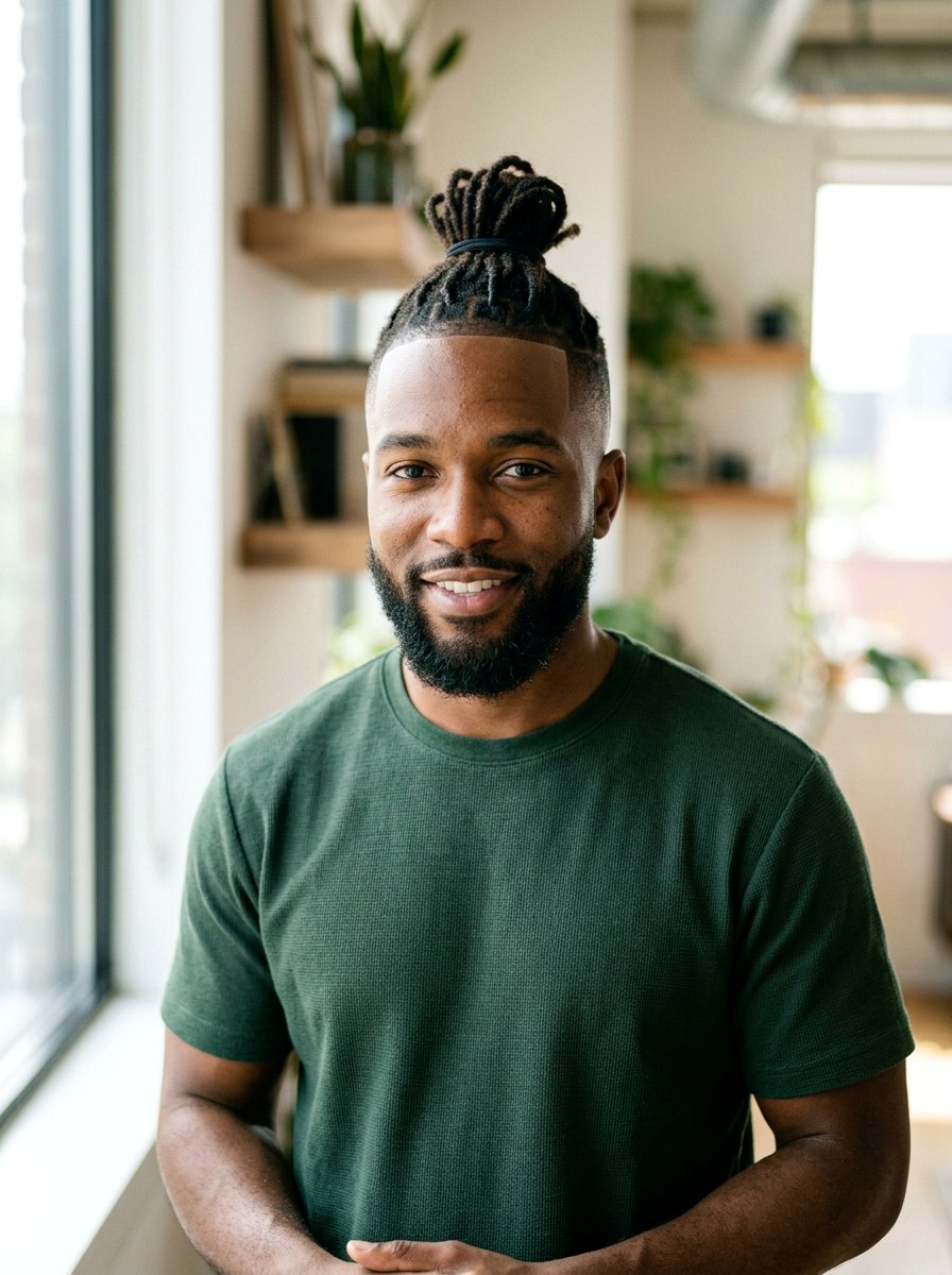 Starter Locs With Fade And Top Knot - 20 starter locs with fade - 20 starter locs with fade