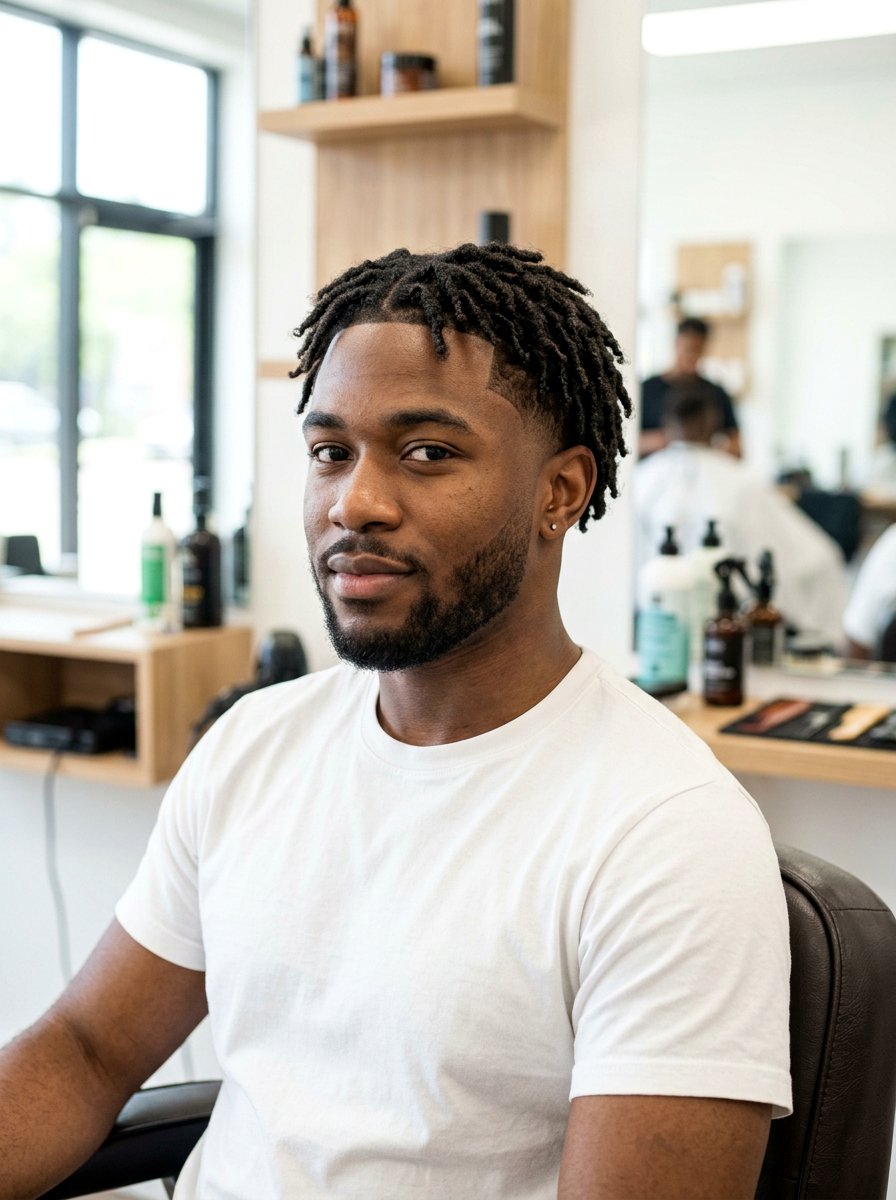 Starter Locs With Low Taper Fade - 20 starter locs with fade - 20 starter locs with fade