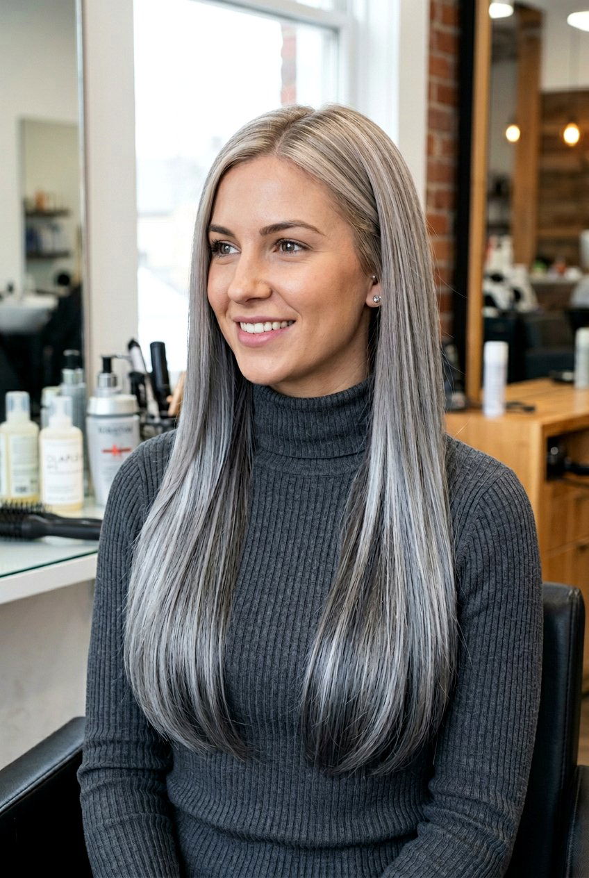 Steel Gray Blonde Ombre Balayage - 20 gray blending balayage for blondes - 20 gray blending balayage for blondes