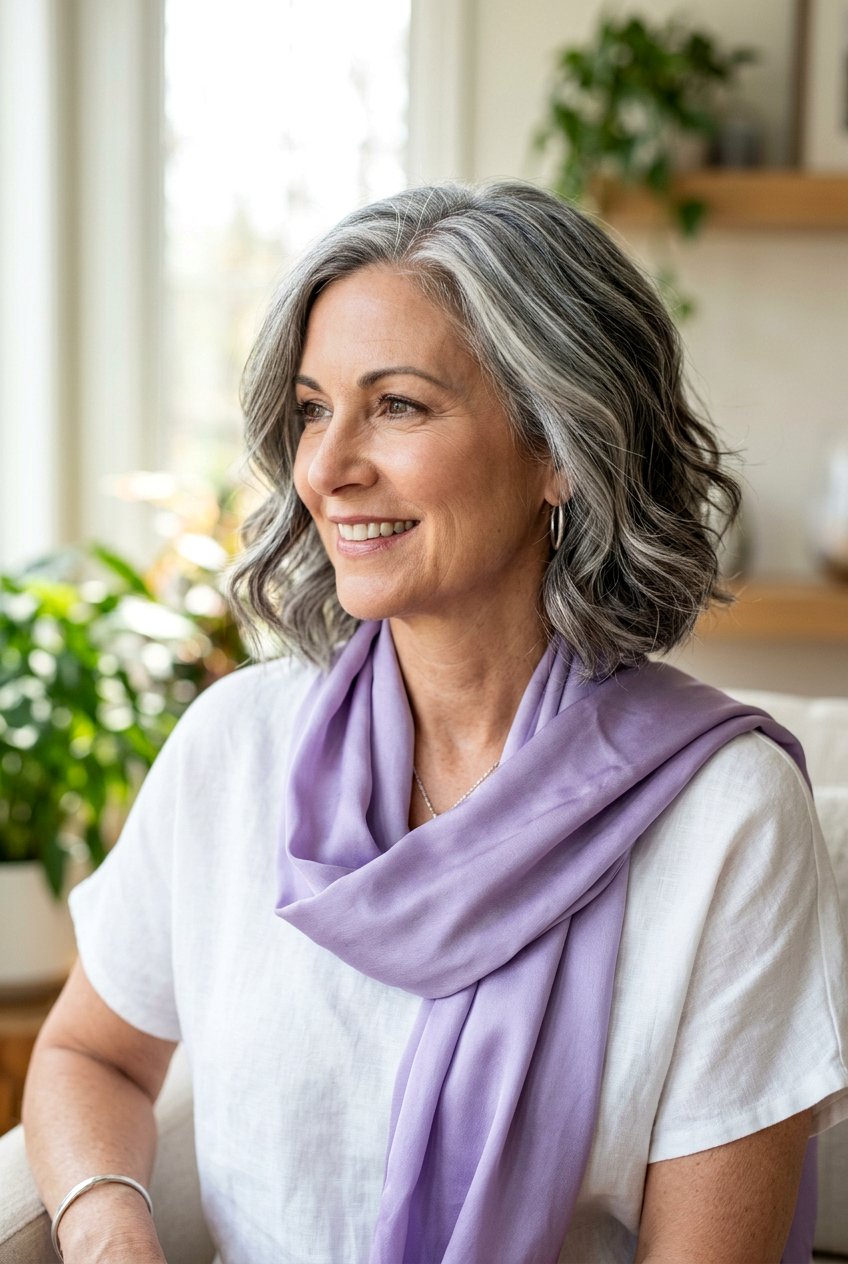 Steel Gray Highlights On Natural Gray Hair - 20 natural looking silver highlights - 20 natural looking silver highlights