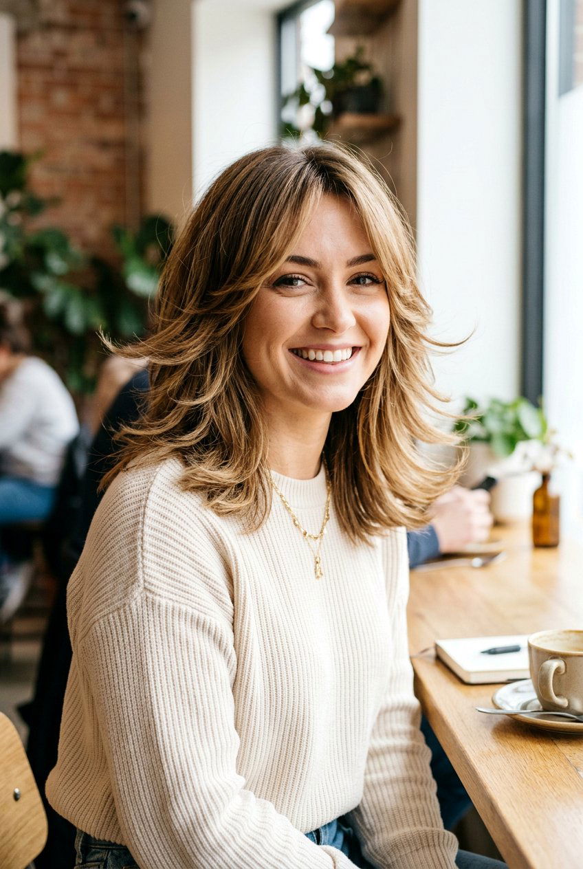 Step Haircut With Flicked Ends For Medium Hair - 20 step haircut for medium hair - 20 step haircut for medium hair