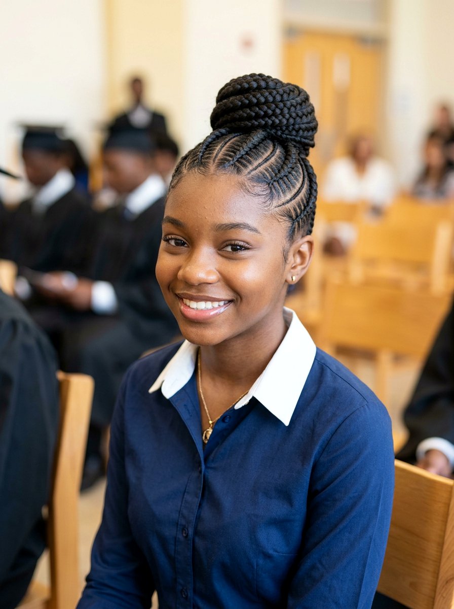 Stitch Braid Graduation Updo - 20 teen girls graduation hairstyle with braid - 20 teen girls graduation hairstyle with braid