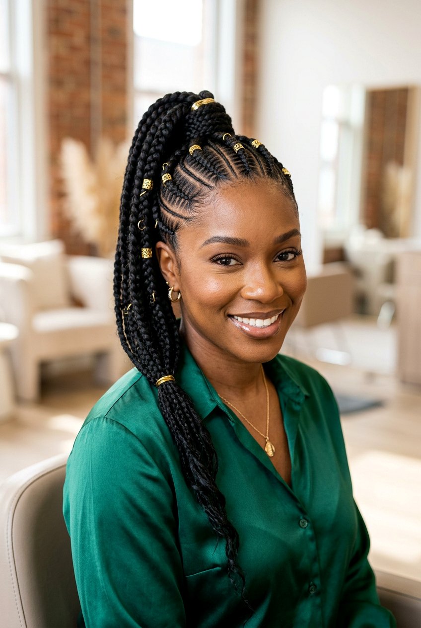 Stitch Braids Into High Ponytail - 20 natural hair ponytail with braids - 20 natural hair ponytail with braids