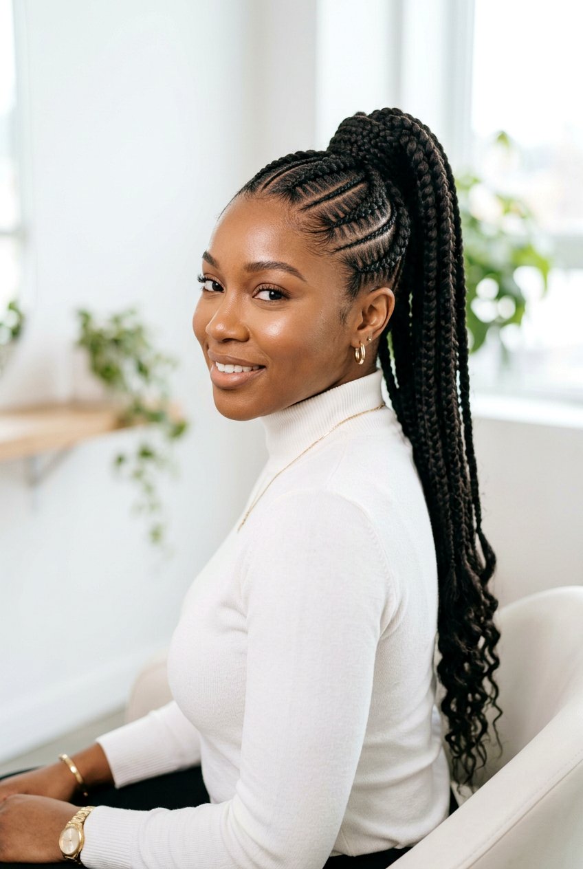 20 Beautiful Braided Ponytail For Black Women to Try Now