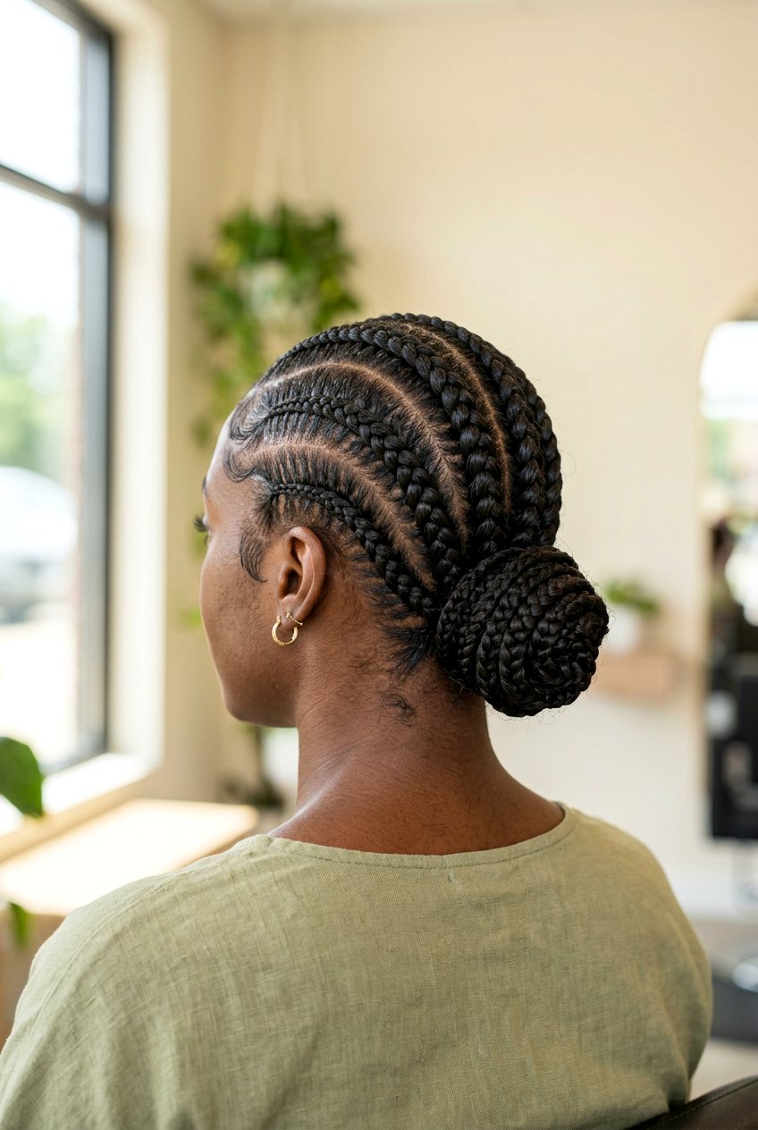 Stitch Braids Low Bun - 20 stitch braids hairstyles - 20 stitch braids hairstyles