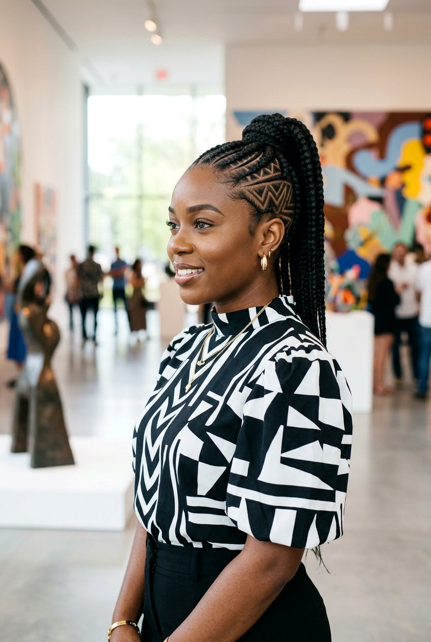 Stitch Braids Ponytail With Designs - 20 stitch braids with ponytail - 20 stitch braids with ponytail