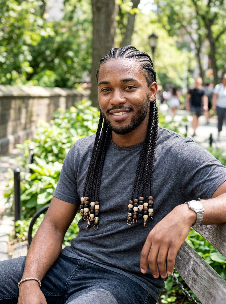 Stitch Braids With Beads For Men - 20 stitch braids for men - 20 stitch braids for men