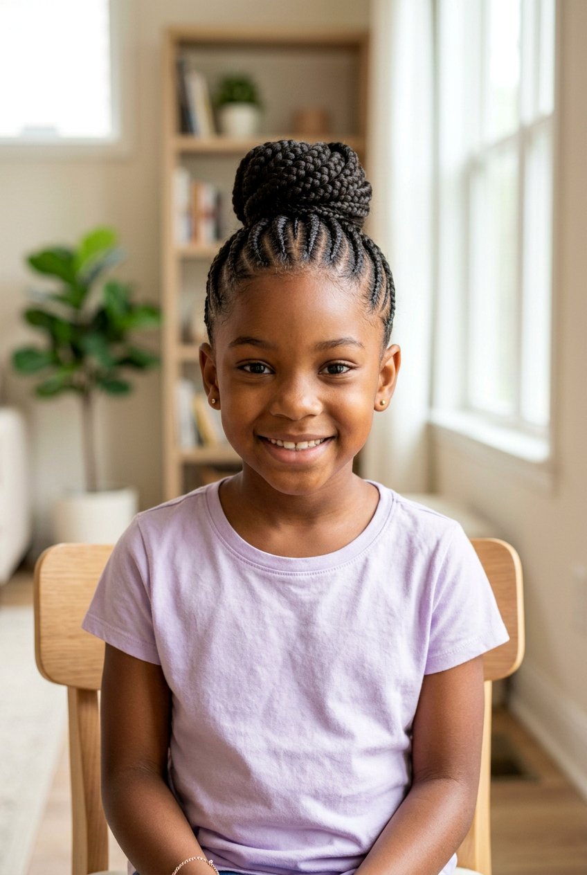 Stitch Braids With Bun For Girls - 20 stitch braids for girls - 20 stitch braids for girls