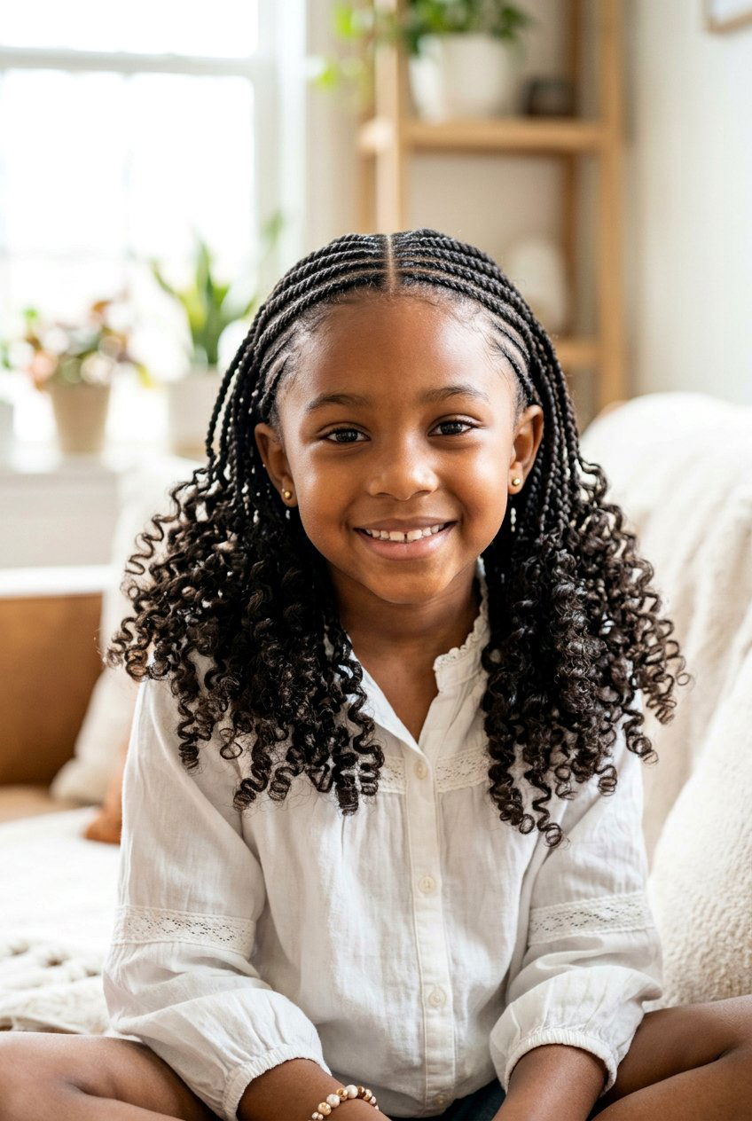 Stitch Braids With Curly Ends For Girls - 20 stitch braids for girls - 20 stitch braids for girls