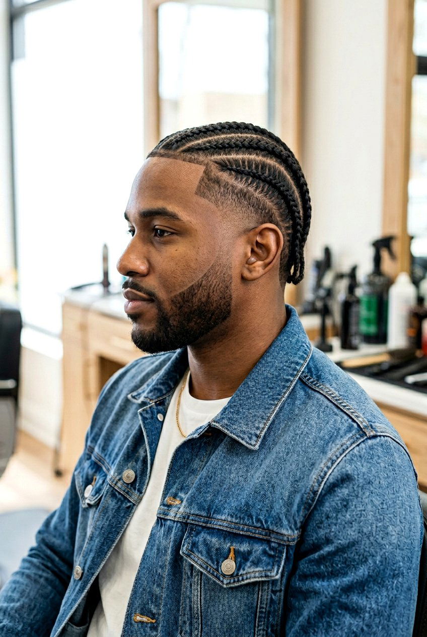Stitch Braids With Drop Taper - 20 cornrows with taper for men - 20 cornrows with taper for men