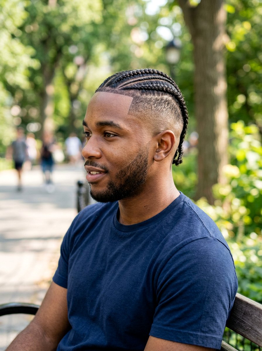 Stitch Braids With High Fade For Men - 20 stitch braids for men - 20 stitch braids for men