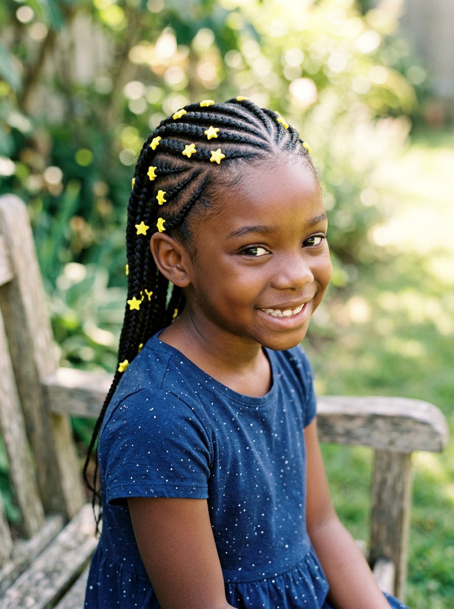 Stitch Braids With Star Beads - 20 kids stitch braids with beads - 20 kids stitch braids with beads