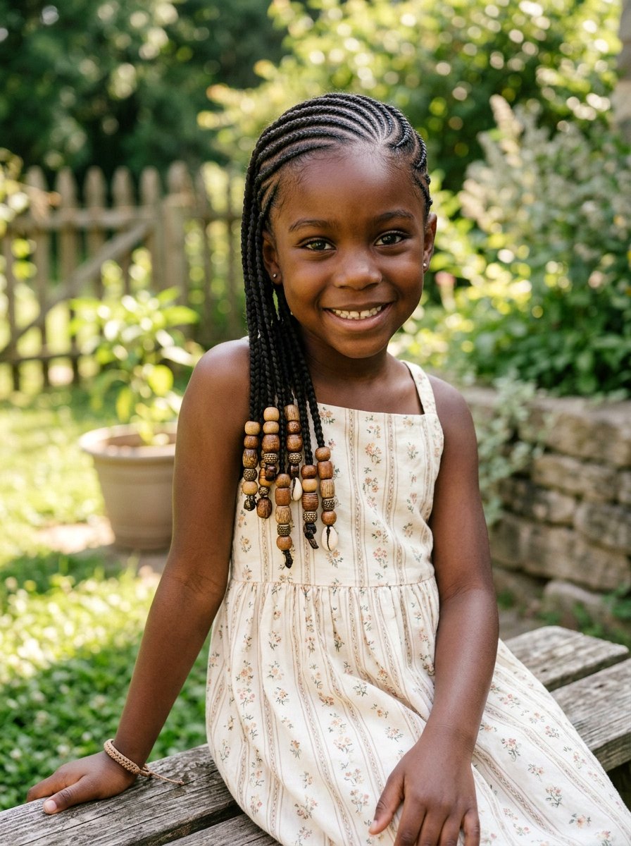 Stitch Braids With Wooden Beads - 20 kids stitch braids with beads - 20 kids stitch braids with beads