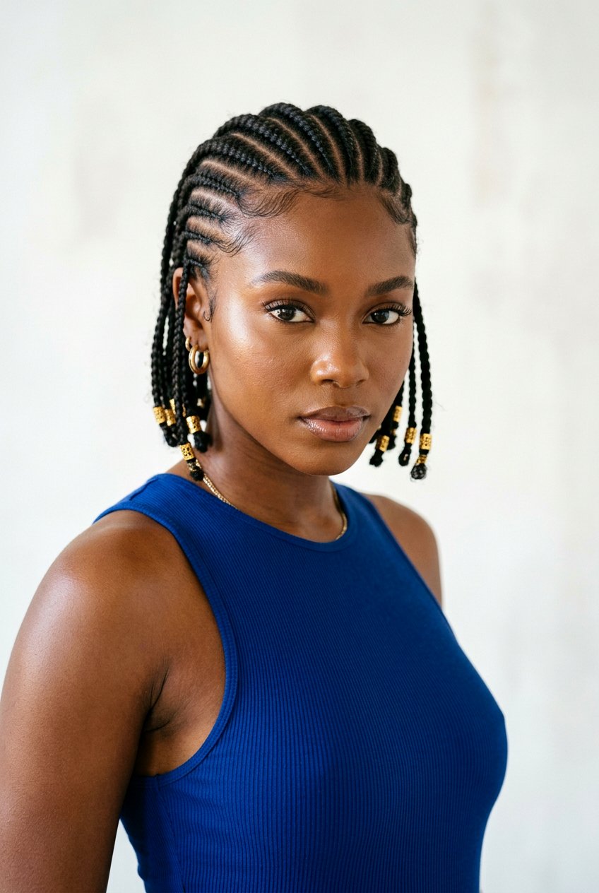 Stitch Braids on Short Natural Hair - 20 protective styles for short natural hair - 20 protective styles for short natural hair