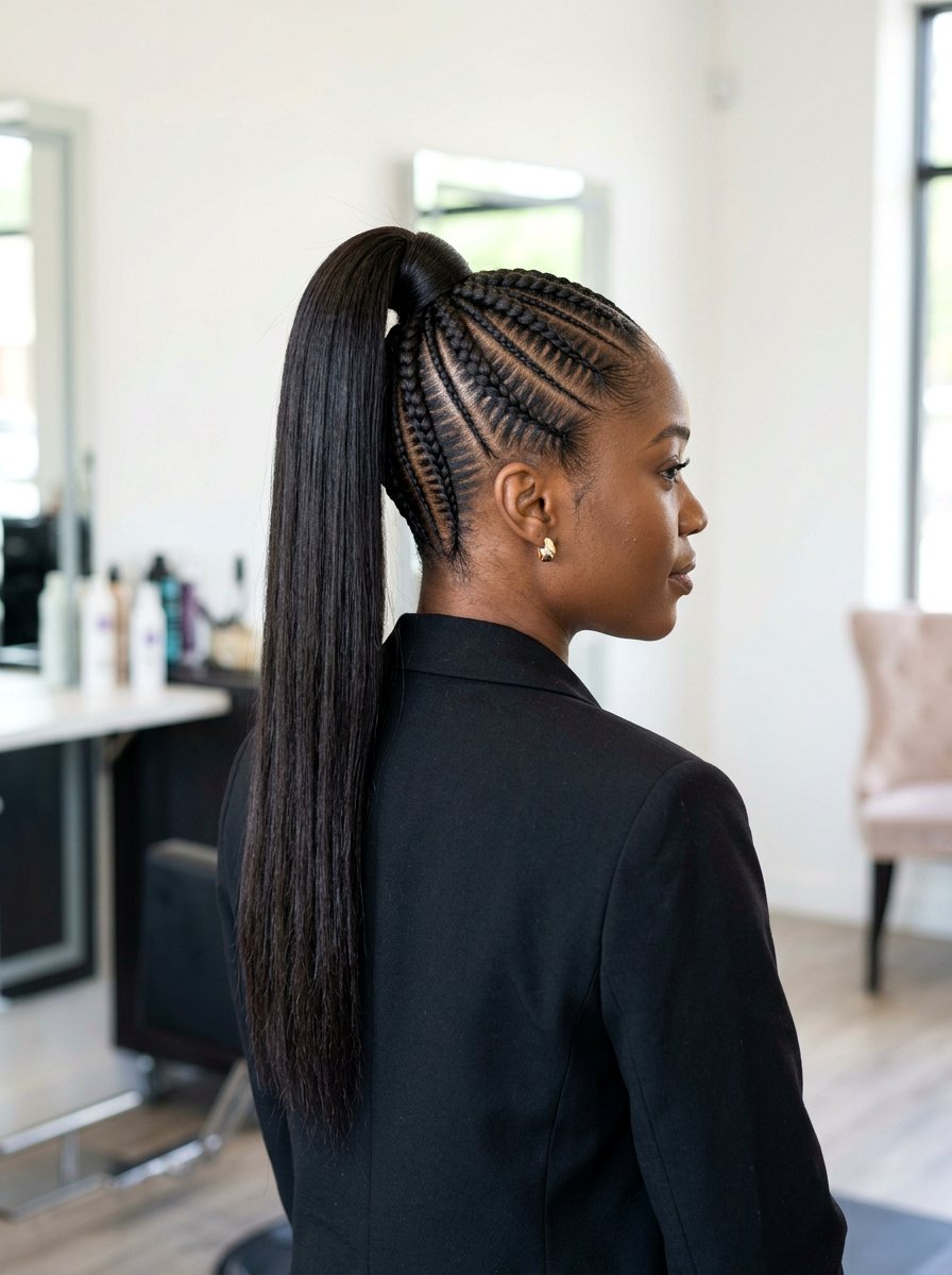 20 Trendy Stitch Braids Into Ponytail Looks To Try Now