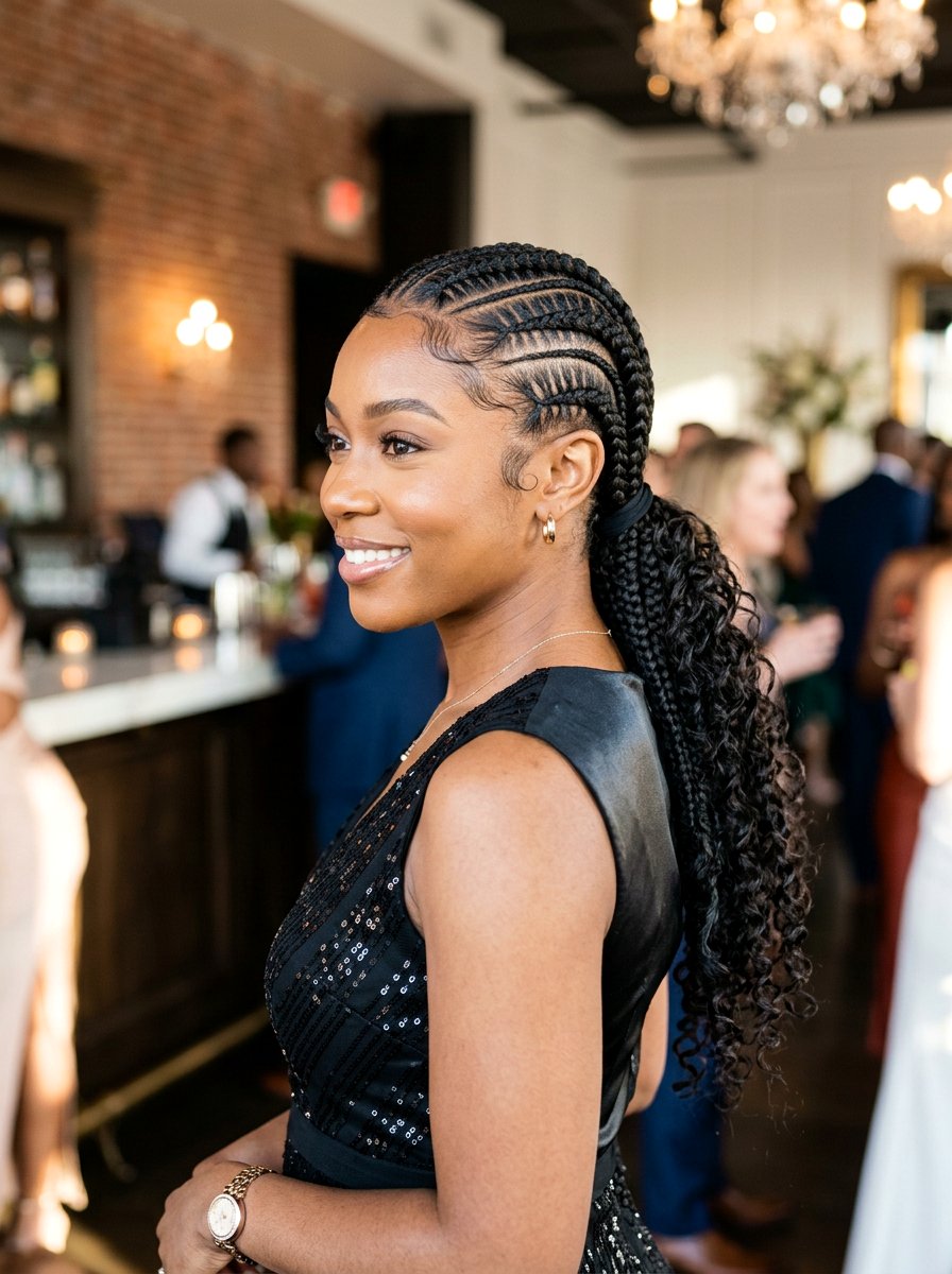 Stitch braids into side ponytail - 20 stitch braids into ponytail - 20 stitch braids into ponytail