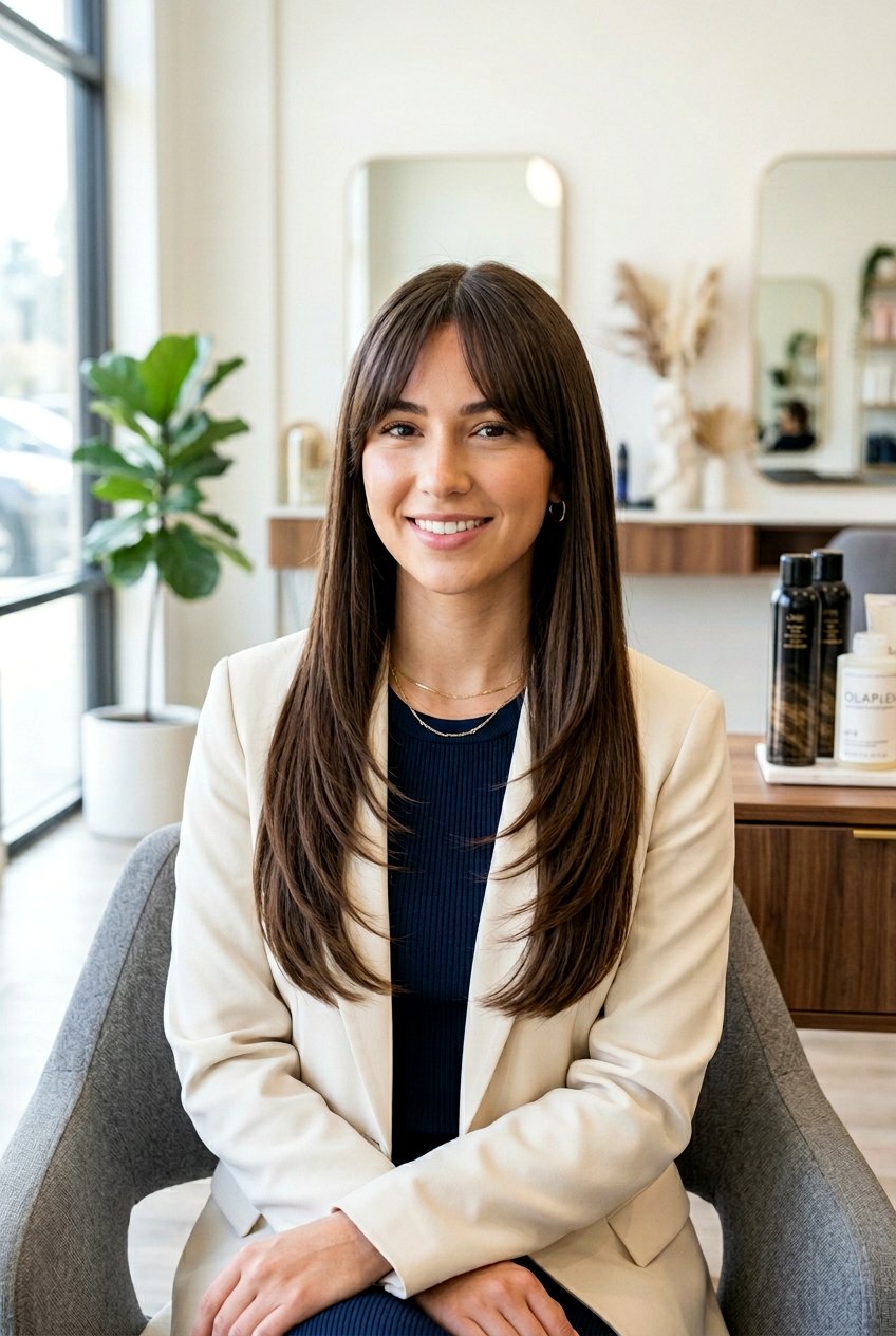 Straight 20 Step Haircut With Curtain Bangs - 20 step haircut with curtain bangs - 20 step haircut with curtain bangs