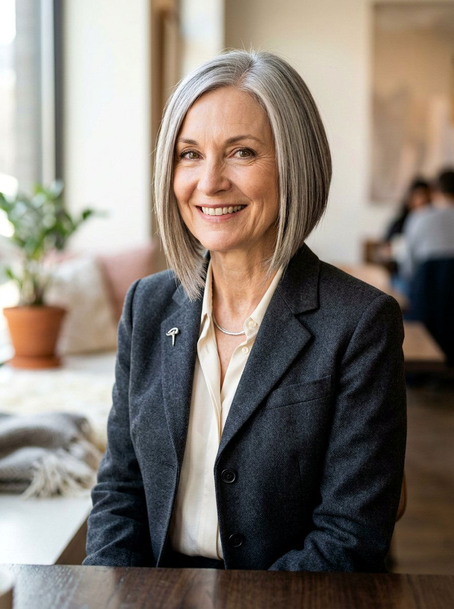 Straight A Line Bob Haircut - 20 straight haircut for women over 60 - 20 straight haircut for women over 60