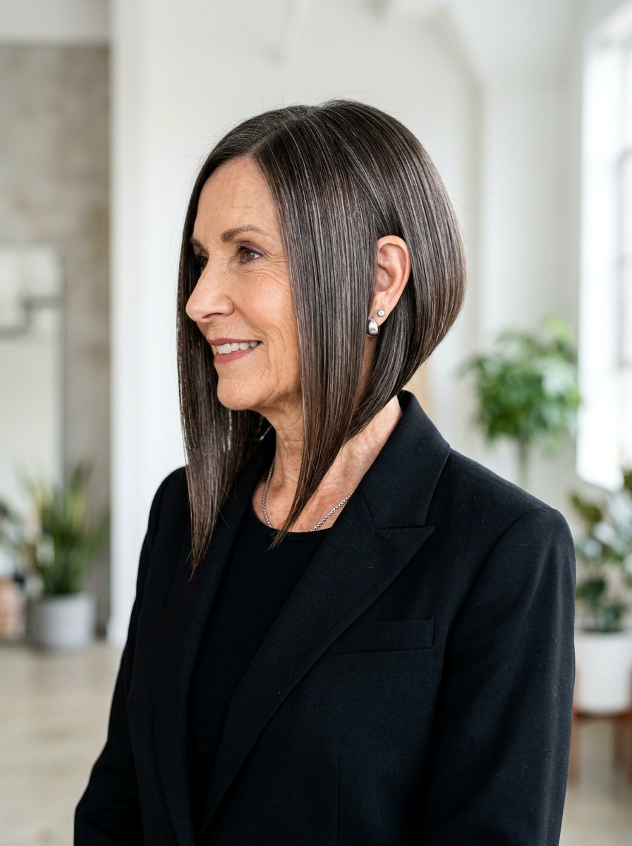 Straight Angular Bob Haircut - 20 straight haircut for women over 60 - 20 straight haircut for women over 60